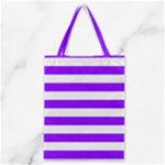 Horizontal Stripes - White and Violet Classic Tote Bag