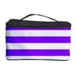 Horizontal Stripes - White and Violet Cosmetic Storage Case