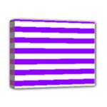 Horizontal Stripes - White and Violet Deluxe Canvas 14  x 11  (Stretched)