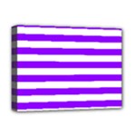 Horizontal Stripes - White and Violet Deluxe Canvas 16  x 12  (Stretched)