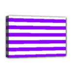Horizontal Stripes - White and Violet Deluxe Canvas 18  x 12  (Stretched)