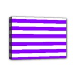 Horizontal Stripes - White and Violet Mini Canvas 7  x 5  (Stretched)