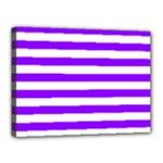 Horizontal Stripes - White and Violet Canvas 16  x 12  (Stretched)