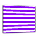 Horizontal Stripes - White and Violet Canvas 20  x 16  (Stretched)