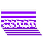 Horizontal Stripes - White and Violet #1 DAD 3D Greeting Card (8x4)