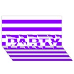 Horizontal Stripes - White and Violet PARTY 3D Greeting Card (8x4)