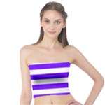 Horizontal Stripes - White and Indigo Violet Tube Top