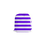 Horizontal Stripes - White and Indigo Violet Drawstring Pouch (XS)