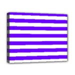 Horizontal Stripes - White and Indigo Violet Canvas 10  x 8  (Stretched)