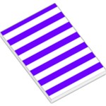 Horizontal Stripes - White and Indigo Violet Large Memo Pads