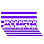 Horizontal Stripes - White and Indigo Violet #1 MOM 3D Greeting Cards (8x4)
