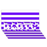 Horizontal Stripes - White and Indigo Violet PARTY 3D Greeting Card (8x4)