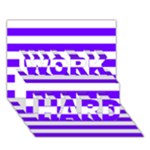 Horizontal Stripes - White and Indigo Violet WORK HARD 3D Greeting Card (7x5)