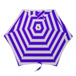 Horizontal Stripes - White and Indigo Violet Mini Umbrella