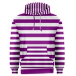 Horizontal Stripes - White and Purple Violet Men s Pullover Hoodie