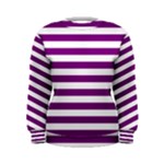 Horizontal Stripes - White and Purple Violet Women s Sweatshirt