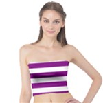 Horizontal Stripes - White and Purple Violet Tube Top