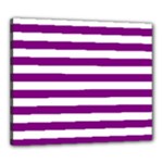 Horizontal Stripes - White and Purple Violet Canvas 24  x 20  (Stretched)