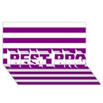 Horizontal Stripes - White and Purple Violet BEST BRO 3D Greeting Card (8x4)