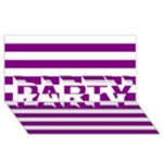 Horizontal Stripes - White and Purple Violet PARTY 3D Greeting Card (8x4)