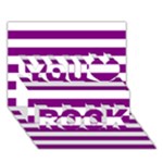 Horizontal Stripes - White and Purple Violet You Rock 3D Greeting Card (7x5)