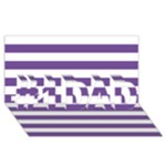 Horizontal Stripes - White and Dark Lavender Violet #1 DAD 3D Greeting Card (8x4)