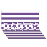 Horizontal Stripes - White and Dark Lavender Violet PARTY 3D Greeting Card (8x4)