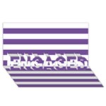 Horizontal Stripes - White and Dark Lavender Violet ENGAGED 3D Greeting Card (8x4)