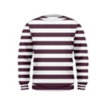 Horizontal Stripes - White and Eggplant Violet Kid s Sweatshirt