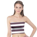 Horizontal Stripes - White and Eggplant Violet Tube Top