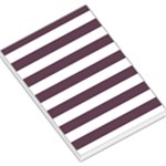 Horizontal Stripes - White and Eggplant Violet Large Memo Pads
