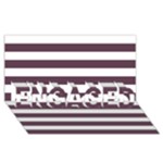 Horizontal Stripes - White and Eggplant Violet ENGAGED 3D Greeting Card (8x4)