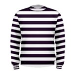 Horizontal Stripes - White and Dark Purple Men s Sweatshirt