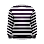 Horizontal Stripes - White and Dark Purple Women s Sweatshirt