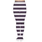 Horizontal Stripes - White and Dark Purple Women s Tights