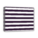 Horizontal Stripes - White and Dark Purple Deluxe Canvas 14  x 11  (Stretched)