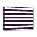 Horizontal Stripes - White and Dark Purple Deluxe Canvas 16  x 12  (Stretched)