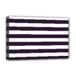 Horizontal Stripes - White and Dark Purple Deluxe Canvas 18  x 12  (Stretched)