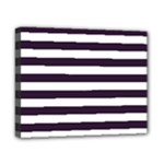 Horizontal Stripes - White and Dark Purple Canvas 10  x 8  (Stretched)