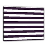 Horizontal Stripes - White and Dark Purple Canvas 20  x 16  (Stretched)