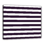 Horizontal Stripes - White and Dark Purple Canvas 24  x 20  (Stretched)