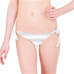 Horizontal Stripes - White and Platinum Gray Bikini Bottom