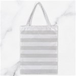 Horizontal Stripes - White and Platinum Gray Classic Tote Bag