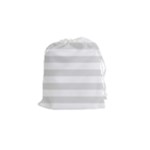 Horizontal Stripes - White and Platinum Gray Drawstring Pouch (S)