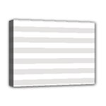 Horizontal Stripes - White and Platinum Gray Deluxe Canvas 16  x 12  (Stretched)