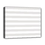 Horizontal Stripes - White and Platinum Gray Deluxe Canvas 20  x 16  (Stretched)