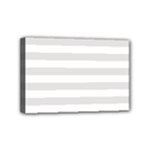Horizontal Stripes - White and Platinum Gray Mini Canvas 6  x 4  (Stretched)