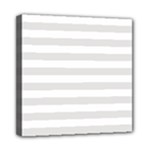 Horizontal Stripes - White and Platinum Gray Mini Canvas 8  x 8  (Stretched)