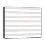 Horizontal Stripes - White and Platinum Gray Canvas 14  x 11  (Stretched)