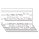 Horizontal Stripes - White and Platinum Gray Best Friends 3D Greeting Card (8x4)